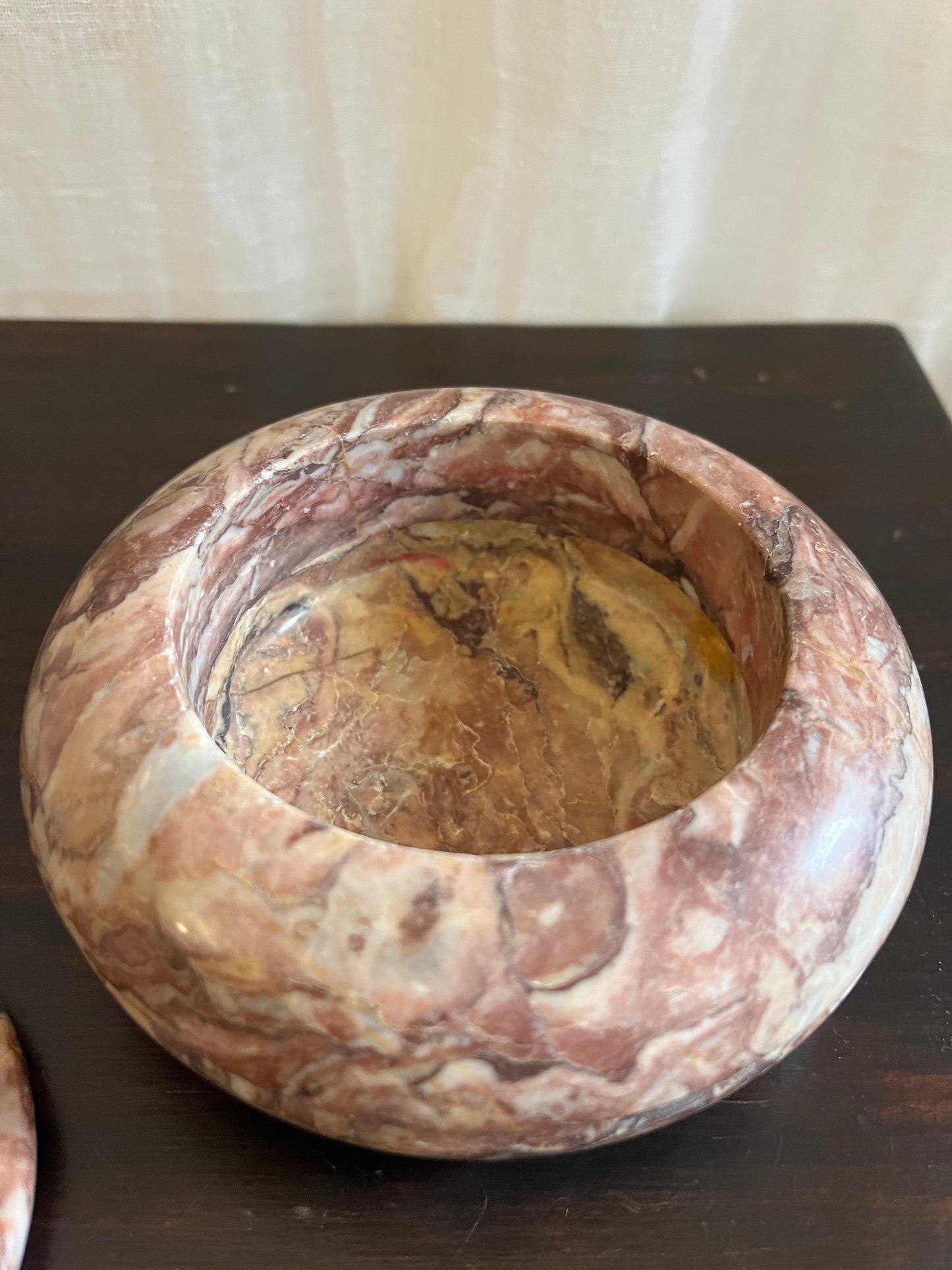 Small Pink Marble Lidded Pot