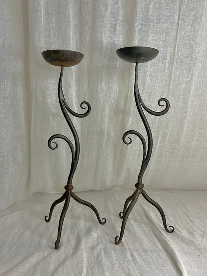 Curly Iron Candle Holders