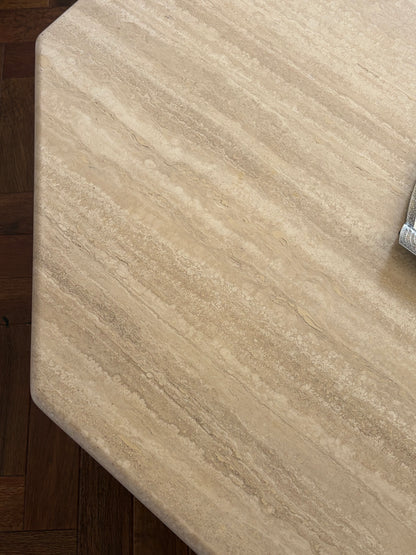 Large French Travertine Coffee Table
