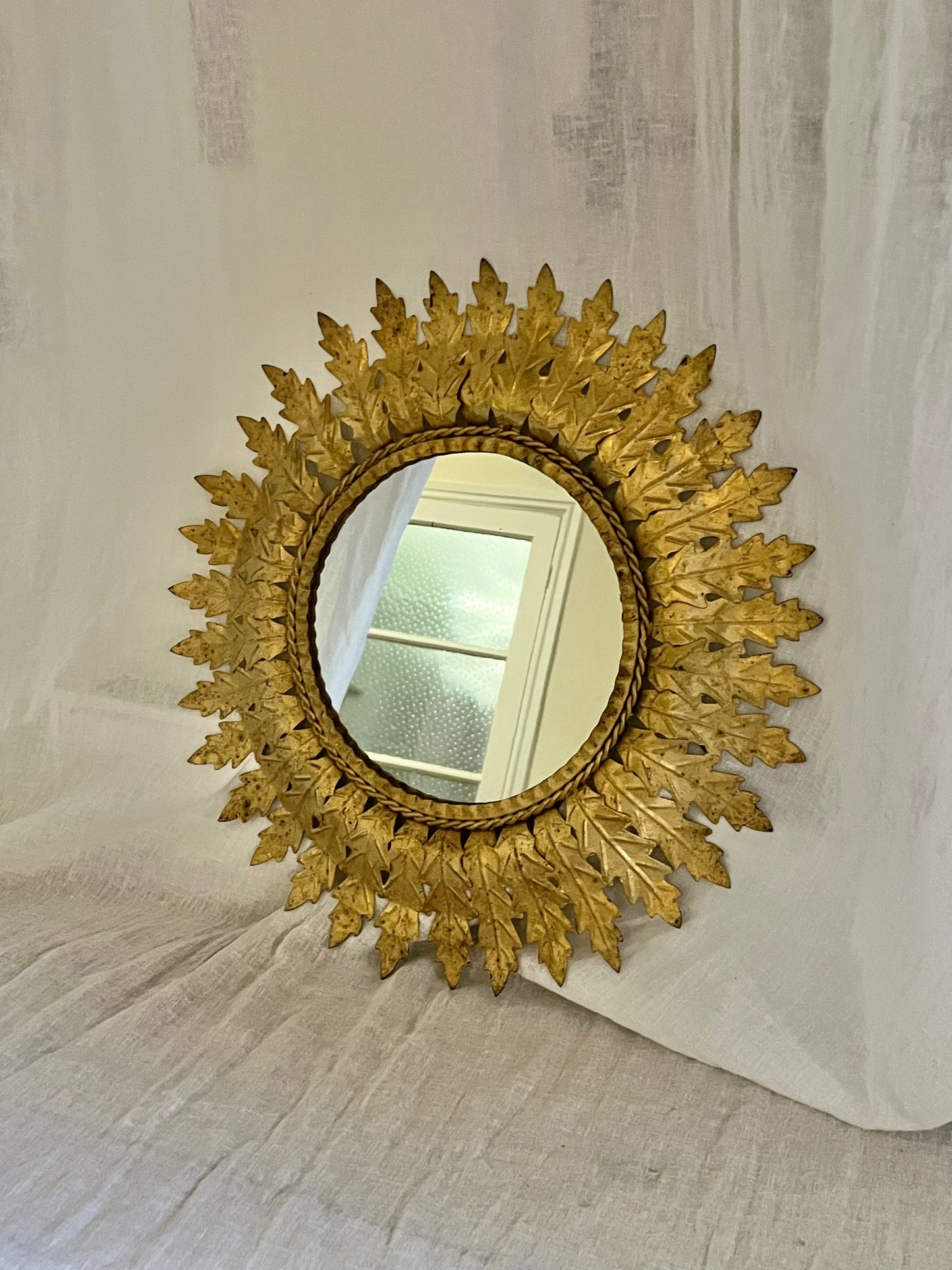 Small French Sun Burst Mirror