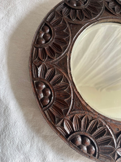 Late 19th Century Indian Hard Wood Bevelled Mirror