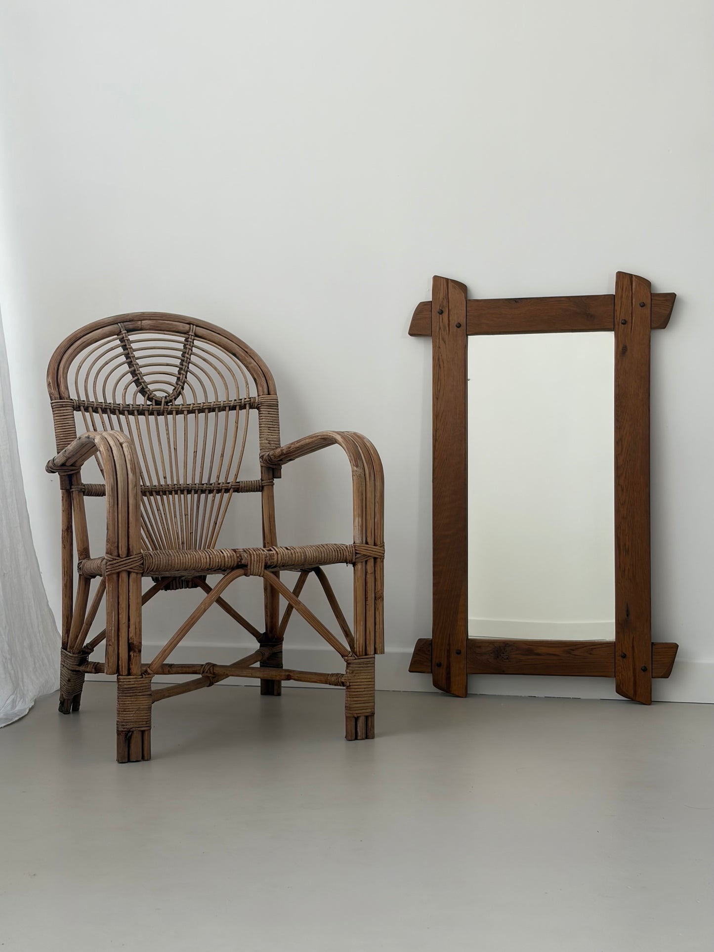 Large Carved Wooden Mirror