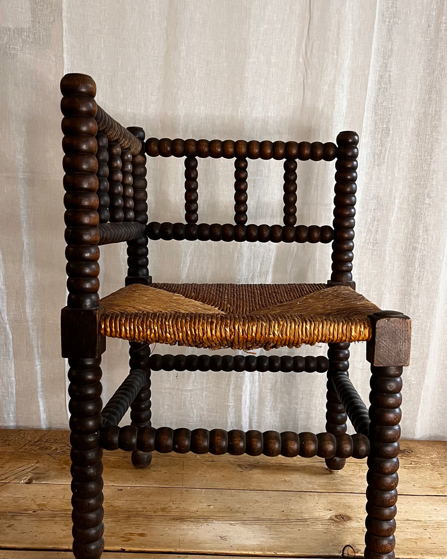 Antique Bobbin Corner Chair