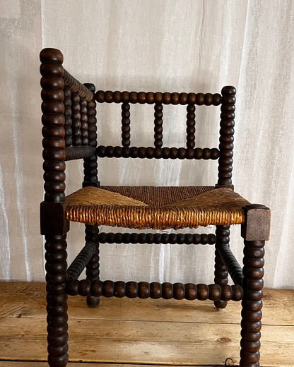 Antique Bobbin Corner Chair