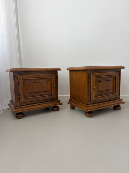 French Oak Bed Side Tables