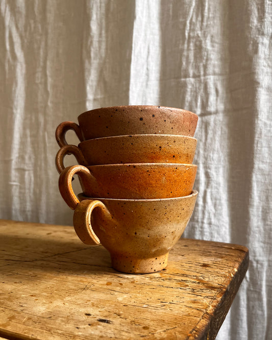 Set of 4 Salt Glaze Tea Cups