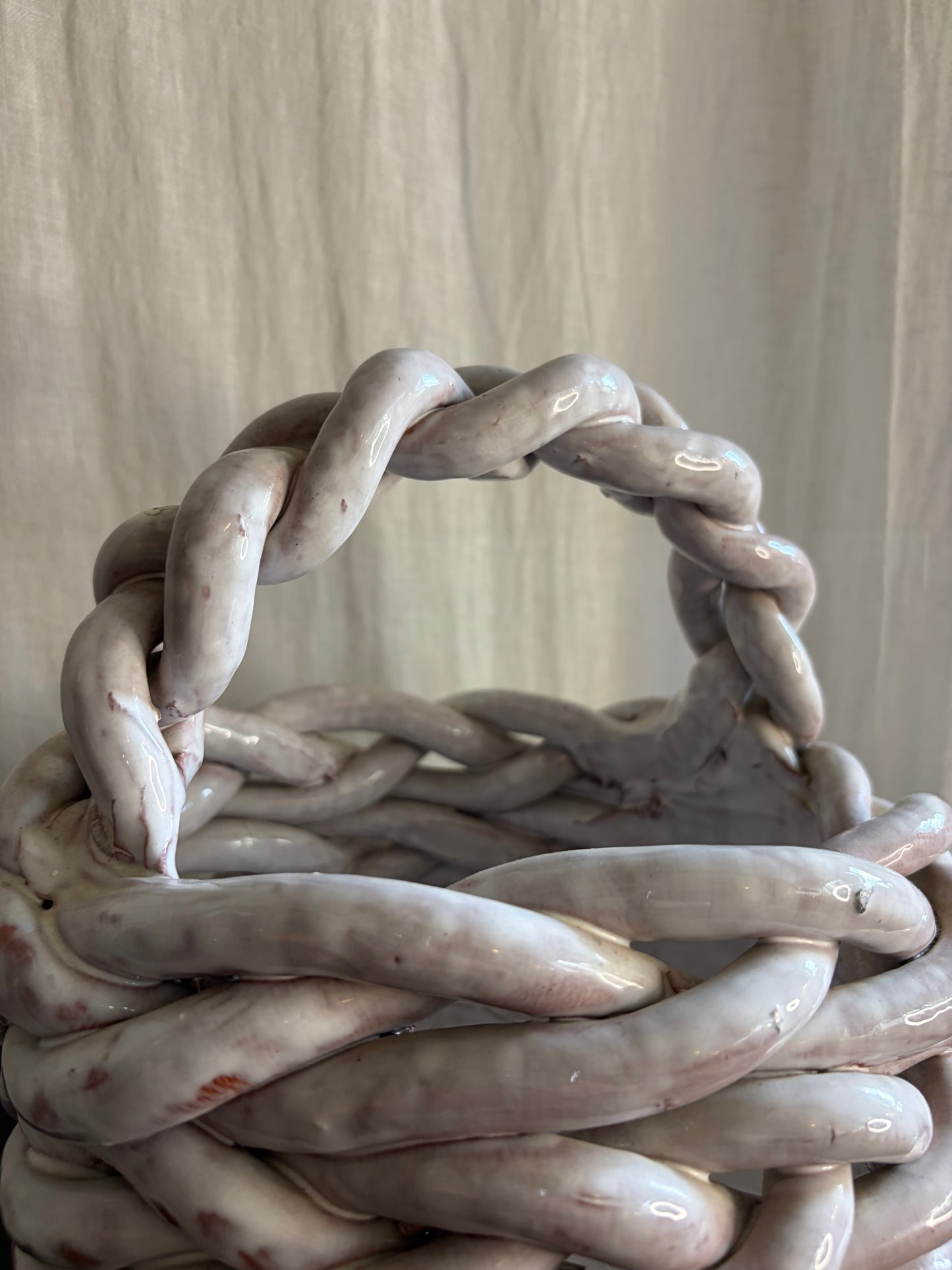 Sculptural Ceramic Basket By Sylvie Nisbett