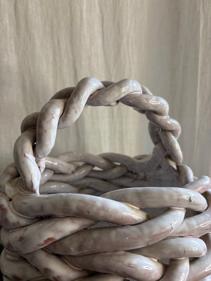 Sculptural Ceramic Basket By Sylvie Nisbett