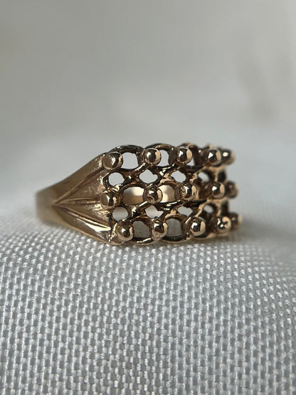 3 Row Woven Keeper Ring.