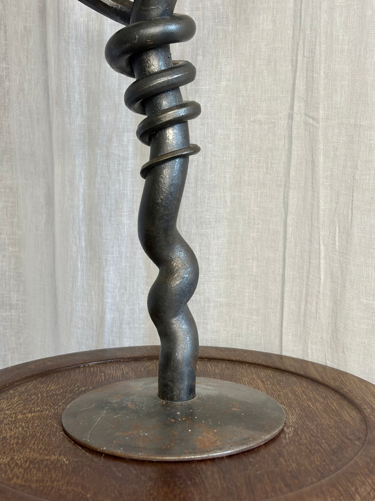 Large Sculptural Iron Candle Holder