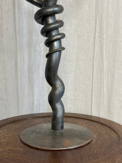 Large Sculptural Iron Candle Holder