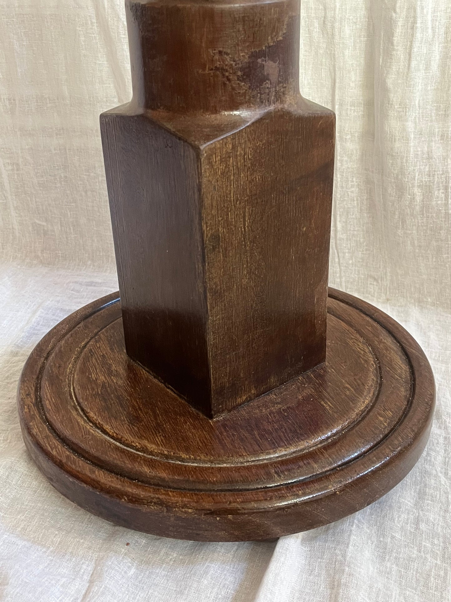 French Oak Pedestal Side Table