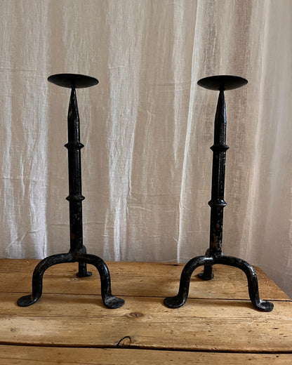 A Pair of Brutalist Candle Holders