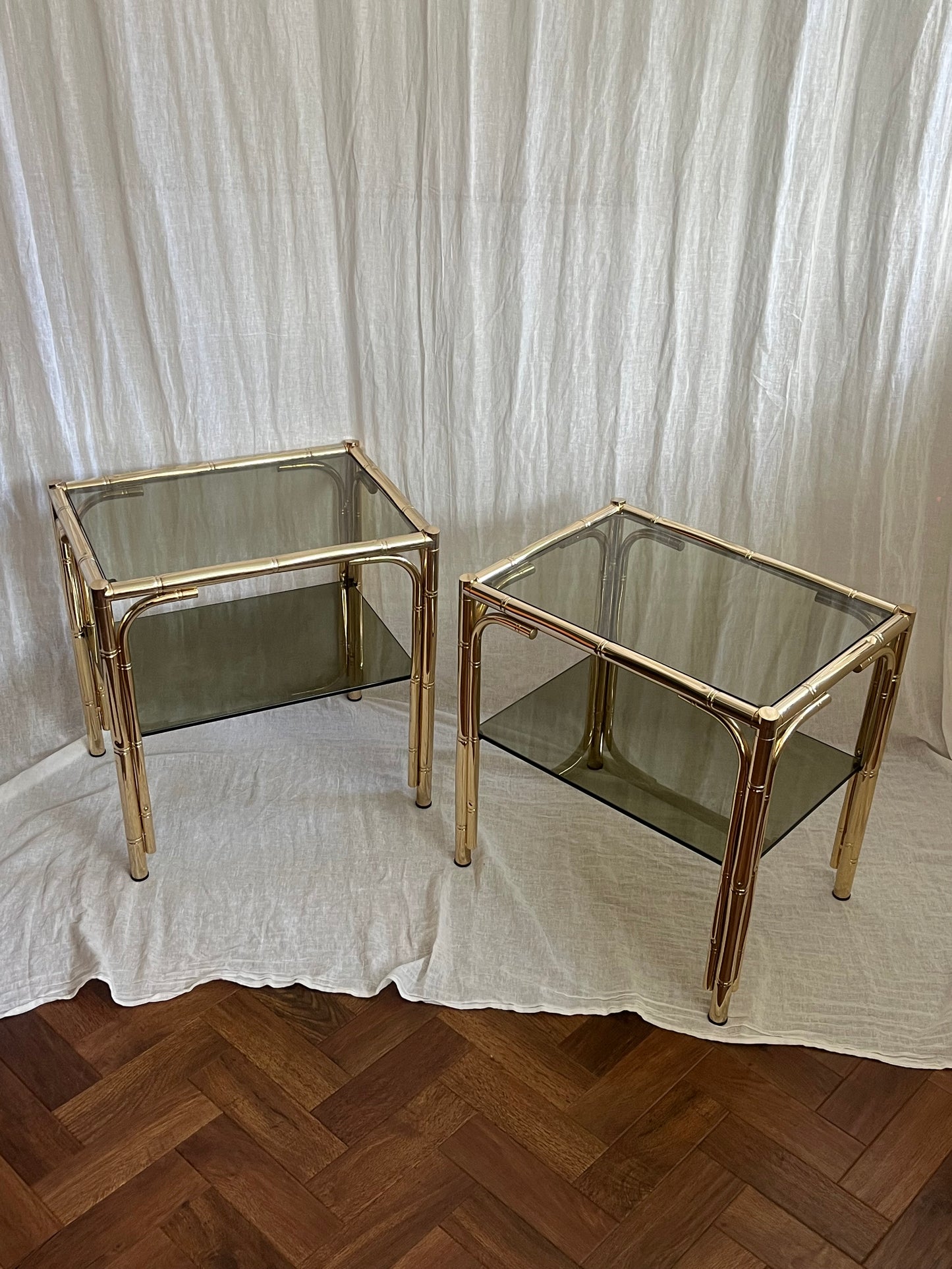 Pair Of Hollywood Regency Side Tables Or Bedsides