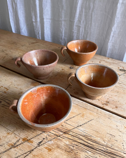 Set of 4 Salt Glaze Tea Cups