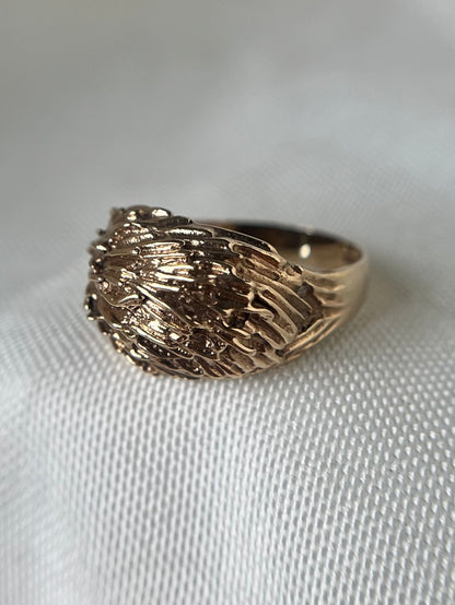 Textured Bark Bombe Ring