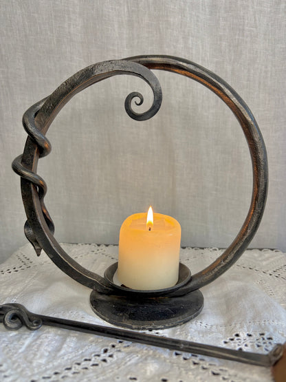 Hand Forged Candle Holder With Copper Snuffer