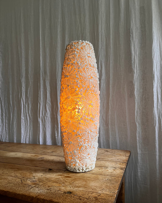 Rare Hollywood Regency Shell Lamp c1960