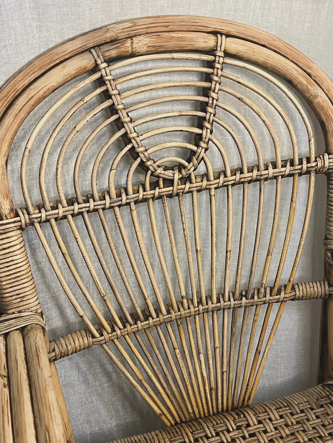 Woven Bamboo Arm Chair Attributed To Adrian Adoux