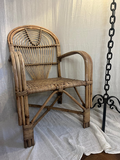 Woven Bamboo Arm Chair Attributed To Adrian Adoux