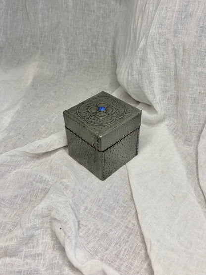 Arts & Crafts Hammered Pewter Tea Caddy