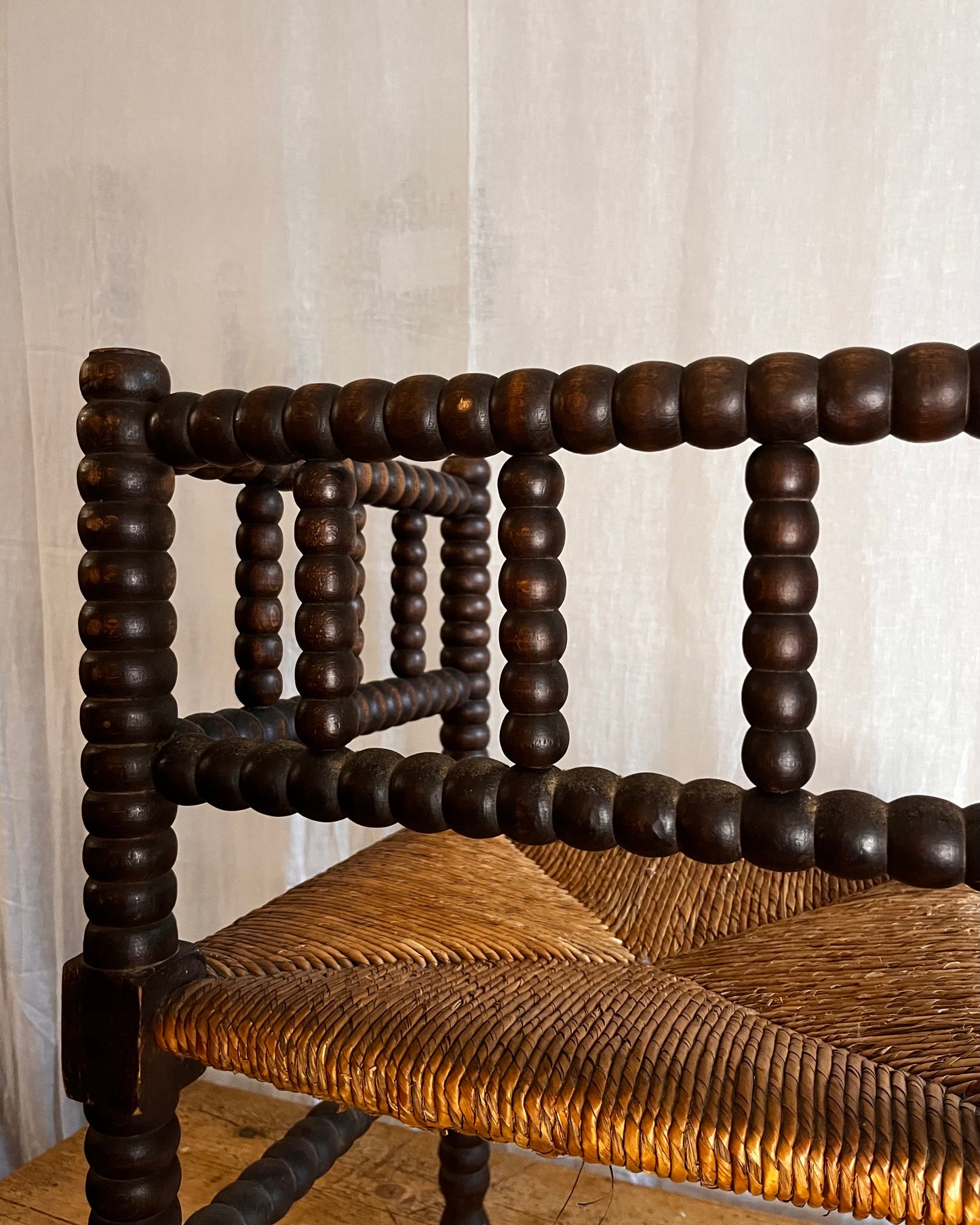 Antique Bobbin Corner Chair