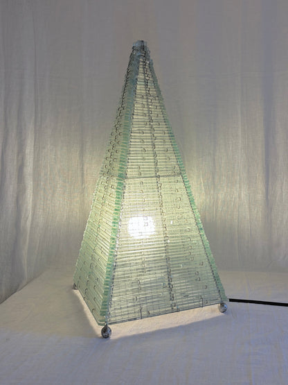 1970s Glass Shard Pyramid Lamp