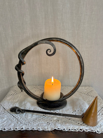 Hand Forged Candle Holder With Copper Snuffer