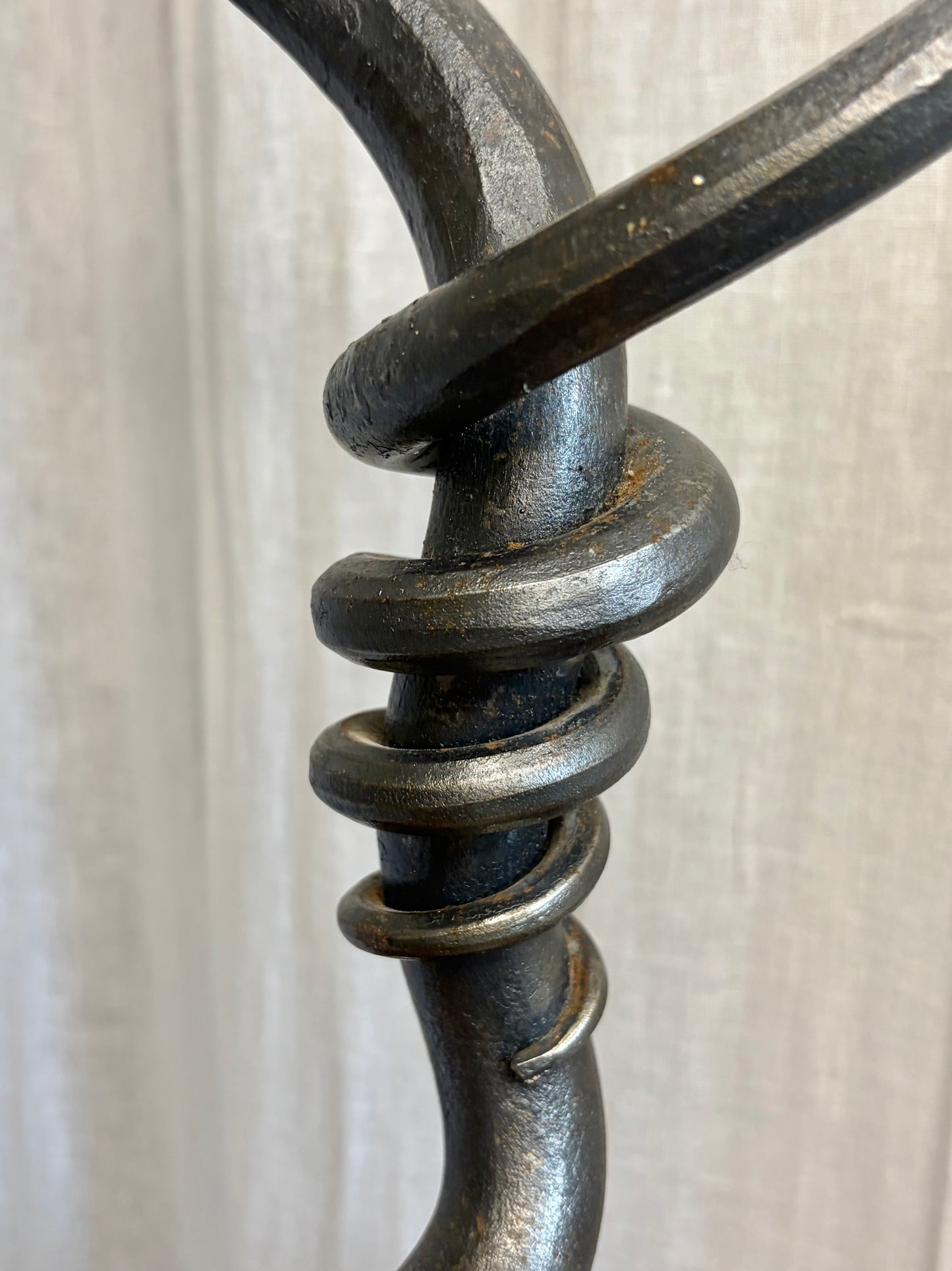 Large Sculptural Iron Candle Holder