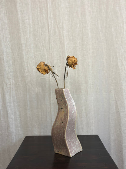 Light Pink Wavy Mottled Vase