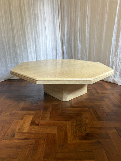 Large French Travertine Coffee Table
