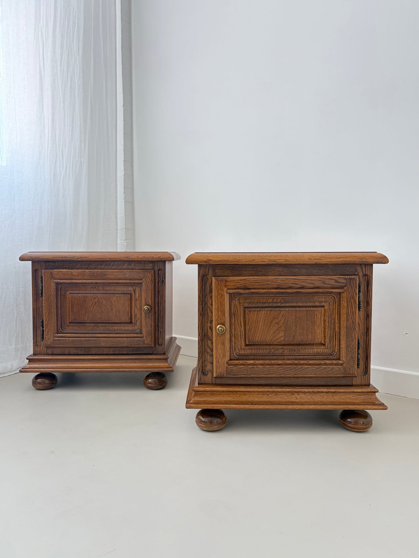 French Oak Bed Side Tables