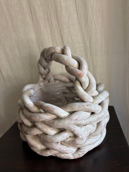 Sculptural Ceramic Basket By Sylvie Nisbett