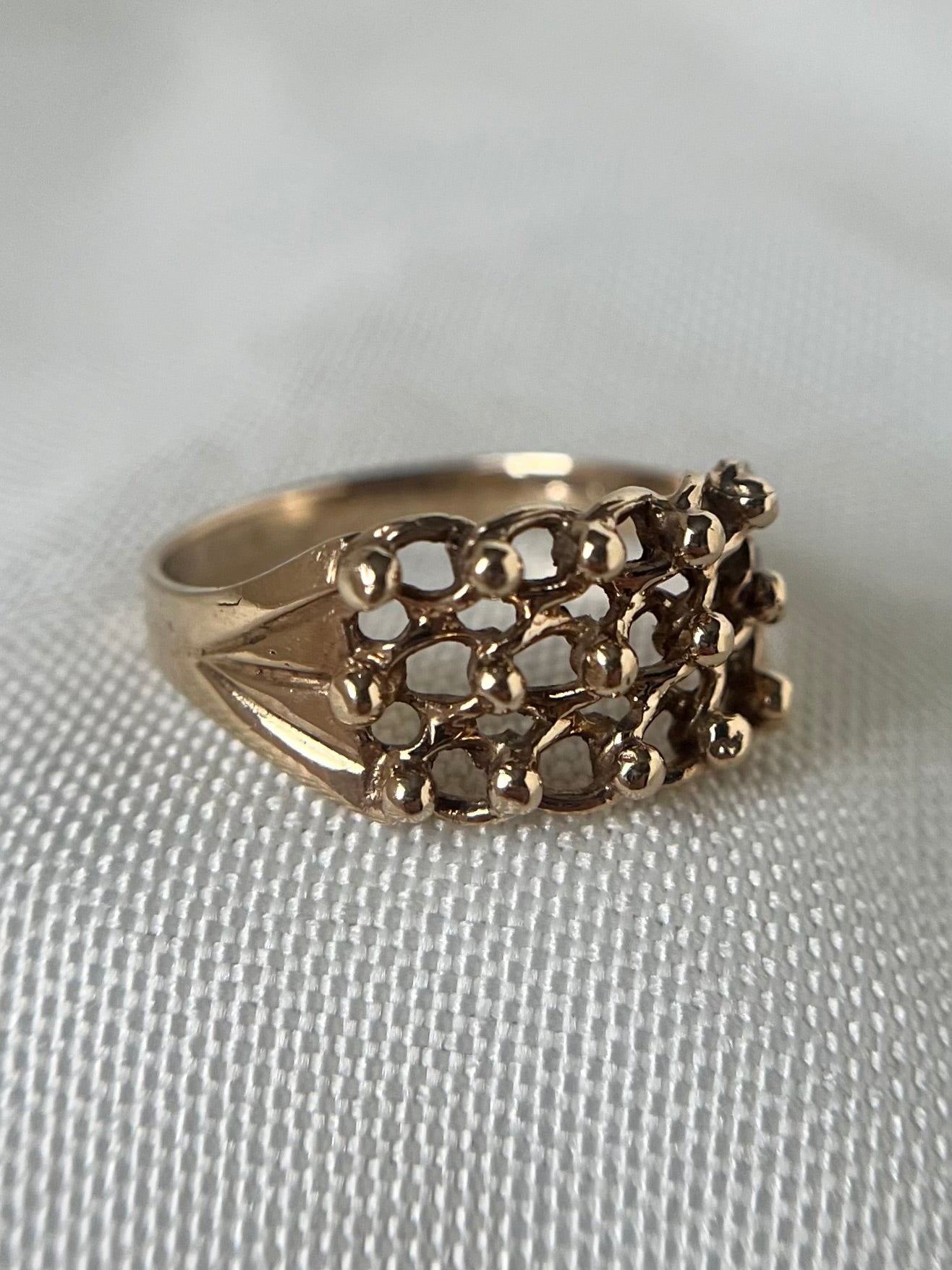 3 Row Woven Keeper Ring.