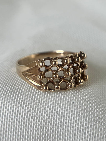 3 Row Woven Keeper Ring.