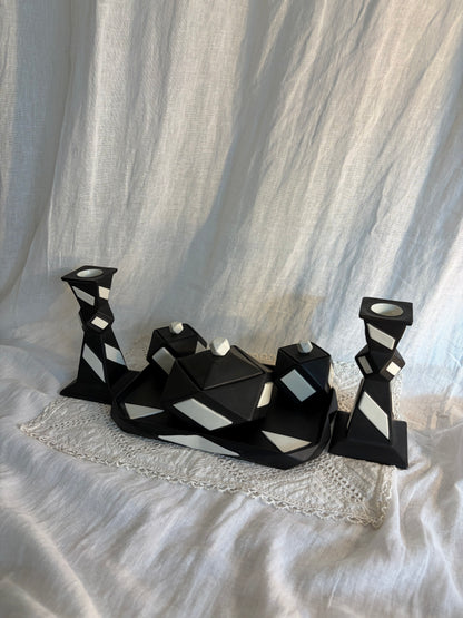 Black And White Ceramic Vanity Set