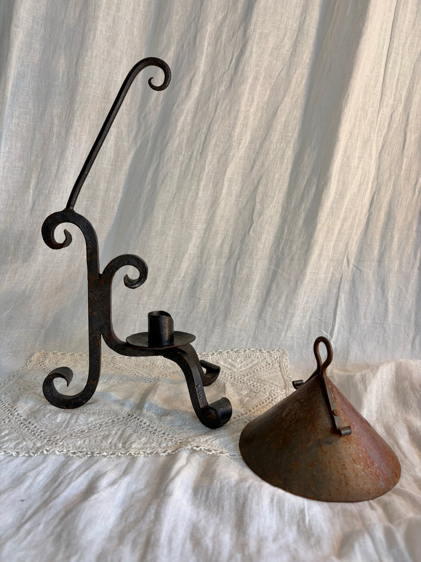 Mid 20th C Candle Holder With Snuffer