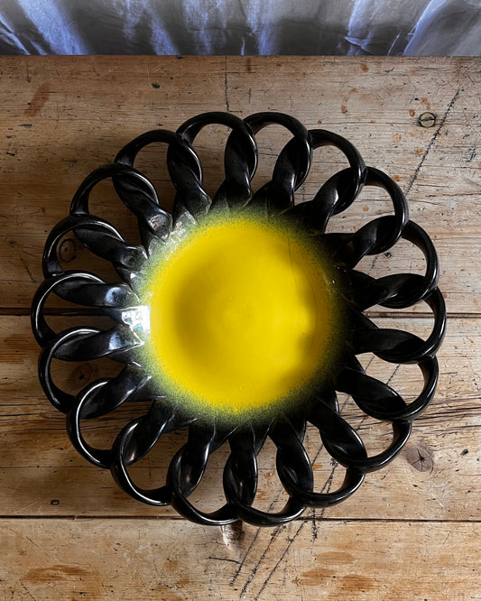 Iridescent Woven Ceramic Bowl by Jerome Massier for Vallauris