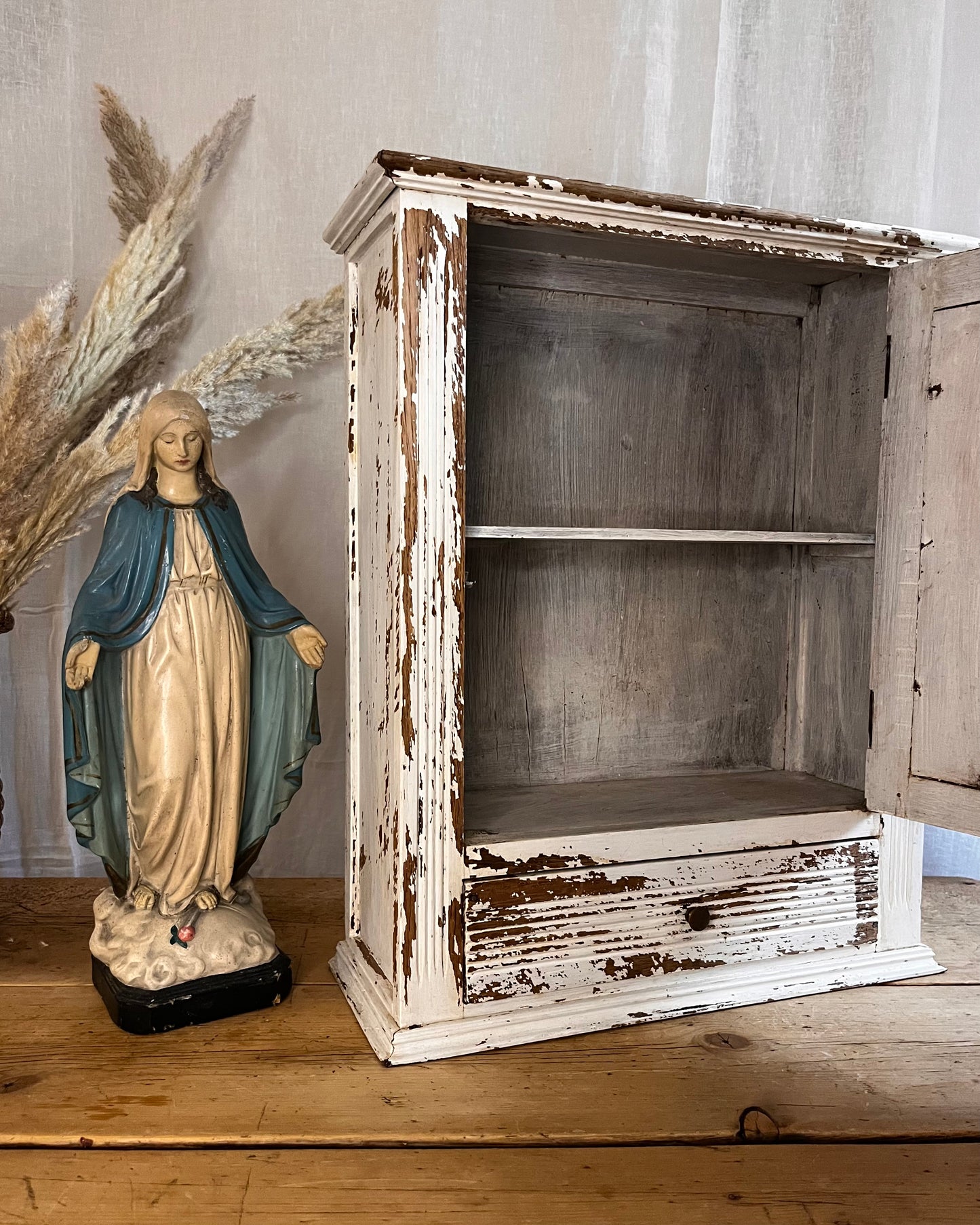 Vintage Chippy Wooden Bathroom Cabinet