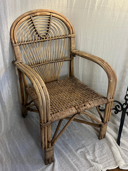 Woven Bamboo Arm Chair Attributed To Adrian Adoux