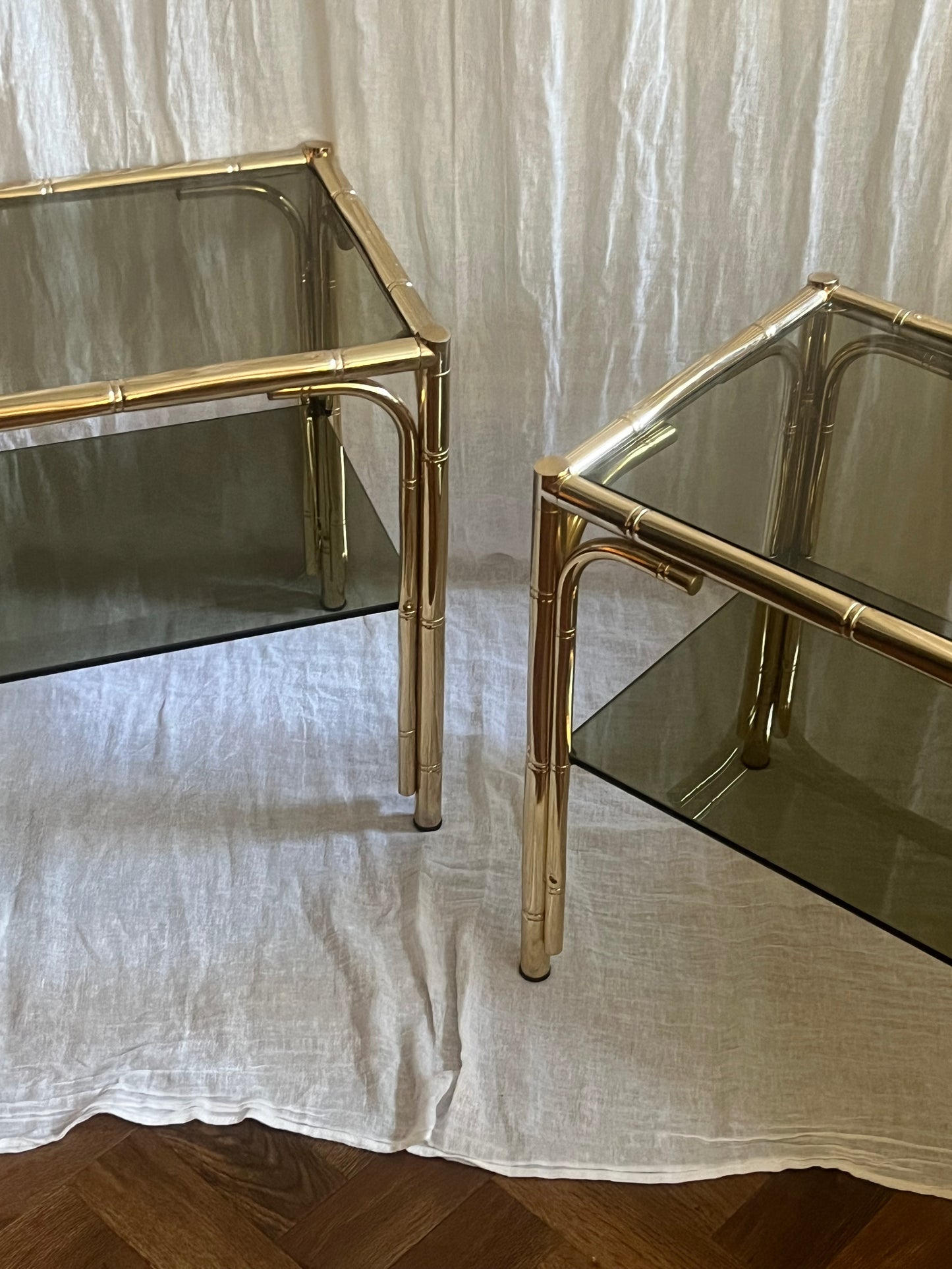 Pair Of Hollywood Regency Side Tables Or Bedsides