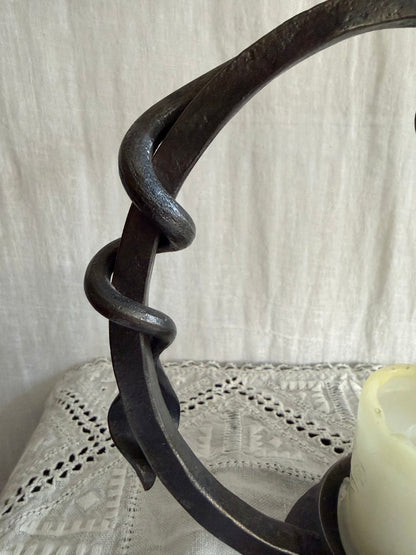 Hand Forged Candle Holder With Copper Snuffer