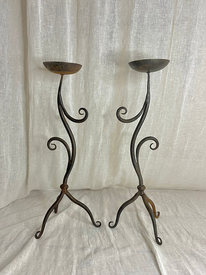 Curly Iron Candle Holders