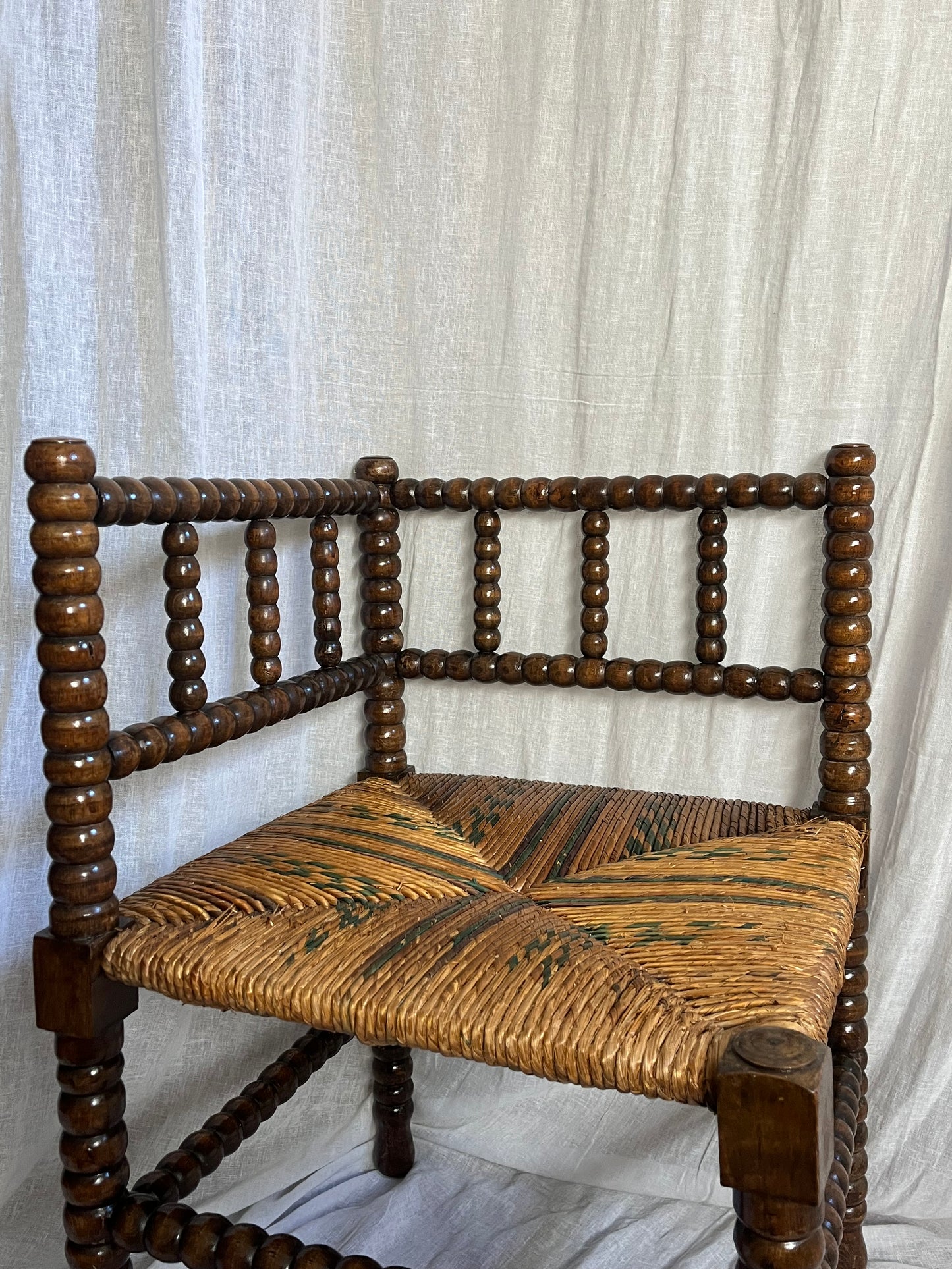 19th Century French Bobbin Corner Chairs