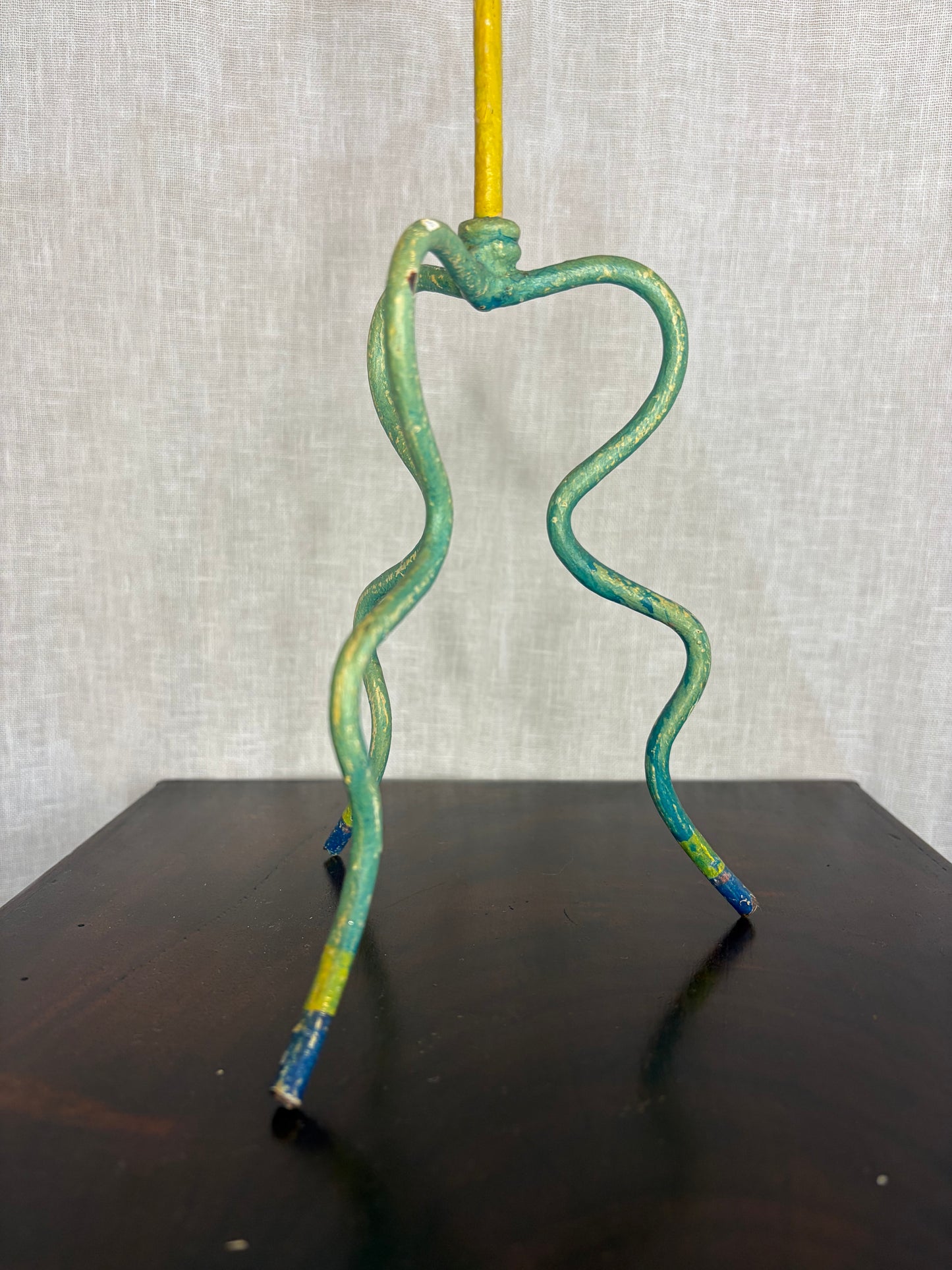 Naively Painted Arts & Crafts Candle Stick
