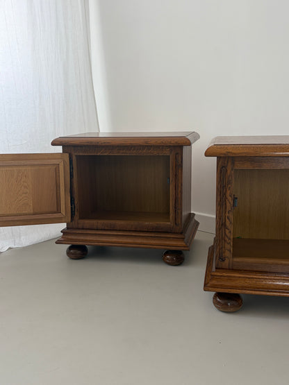 French Oak Bed Side Tables
