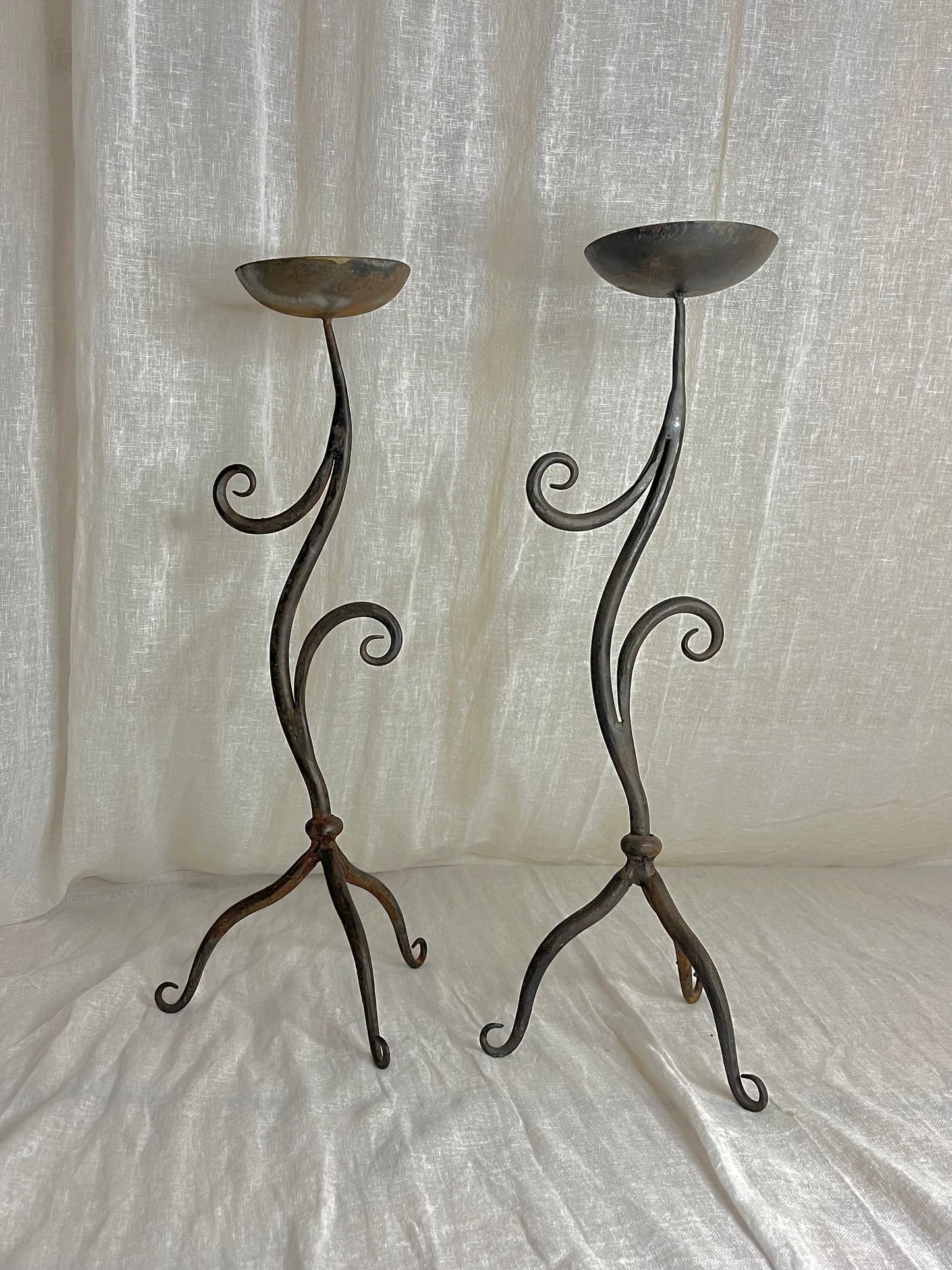 Curly Iron Candle Holders