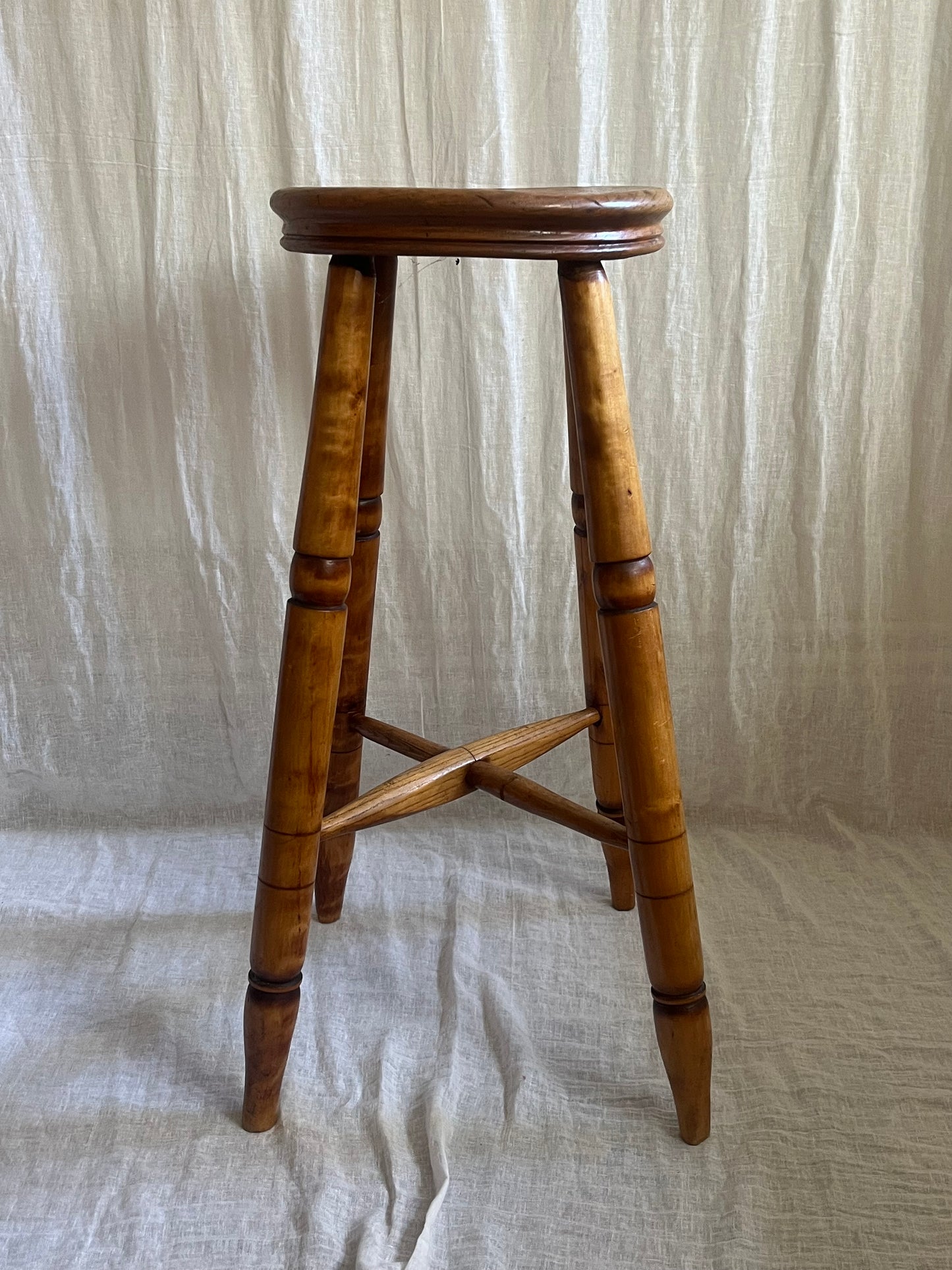 Early 20th C Elm Stool