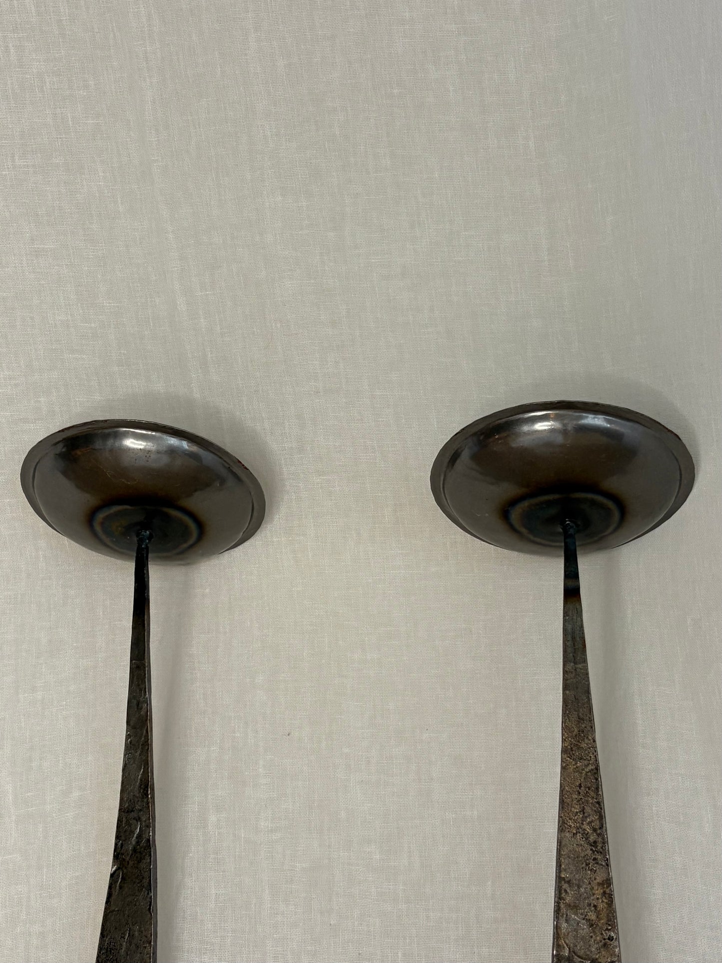 A Pair Of Forged Jacobean Style Candle Sconces