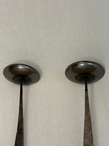 A Pair Of Forged Jacobean Style Candle Sconces